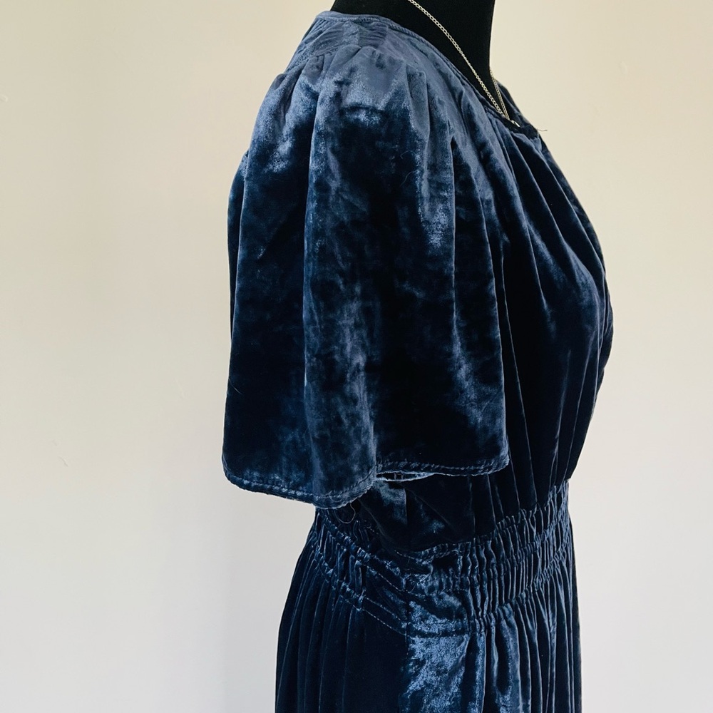 Anthropologie The Somerset Maxi Dress Velvet Edition Navy - Picture 7 of 15